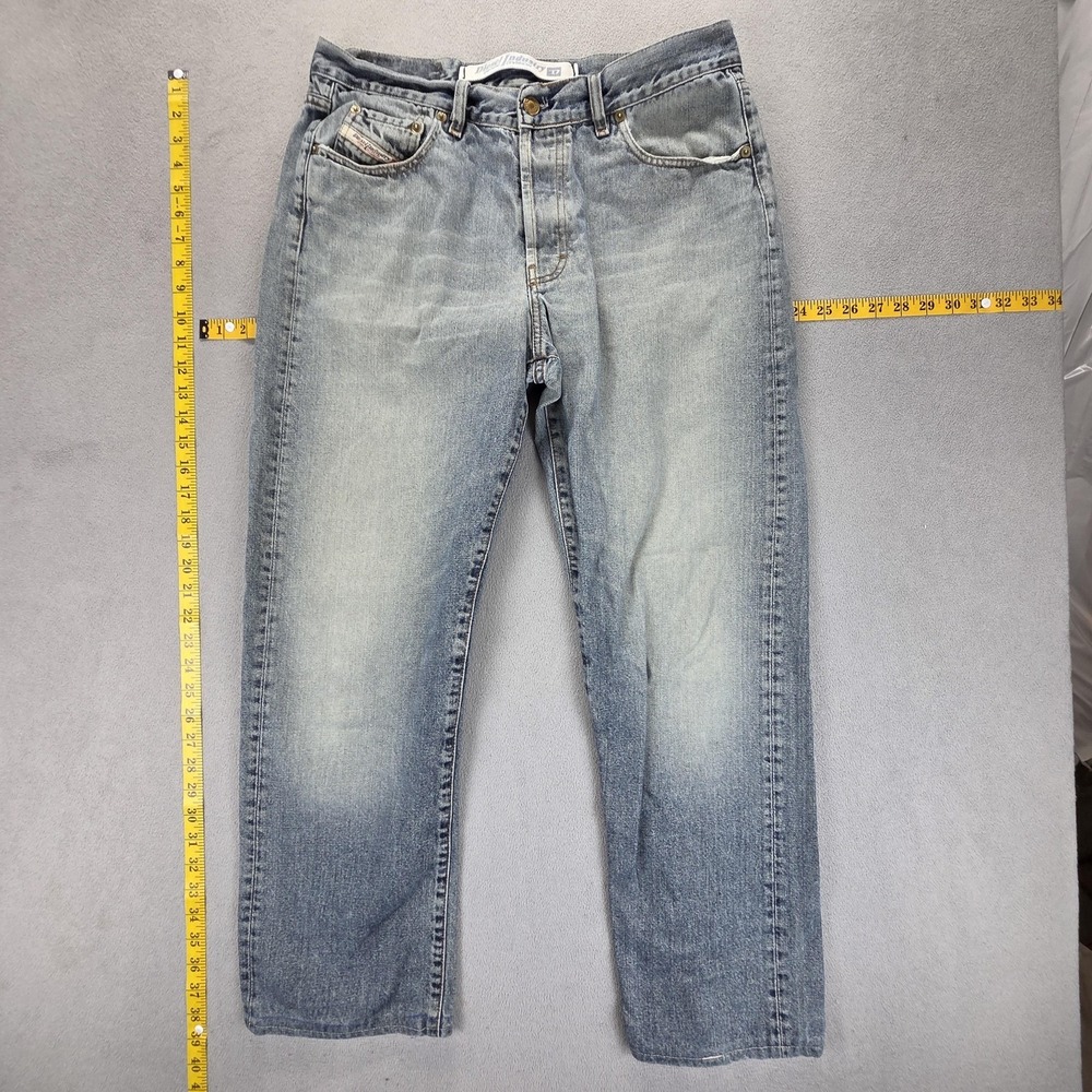 VTG Diesel Jeans Mens 34x29 Blue Kulter Light Wash Altered Hem Made In Italy